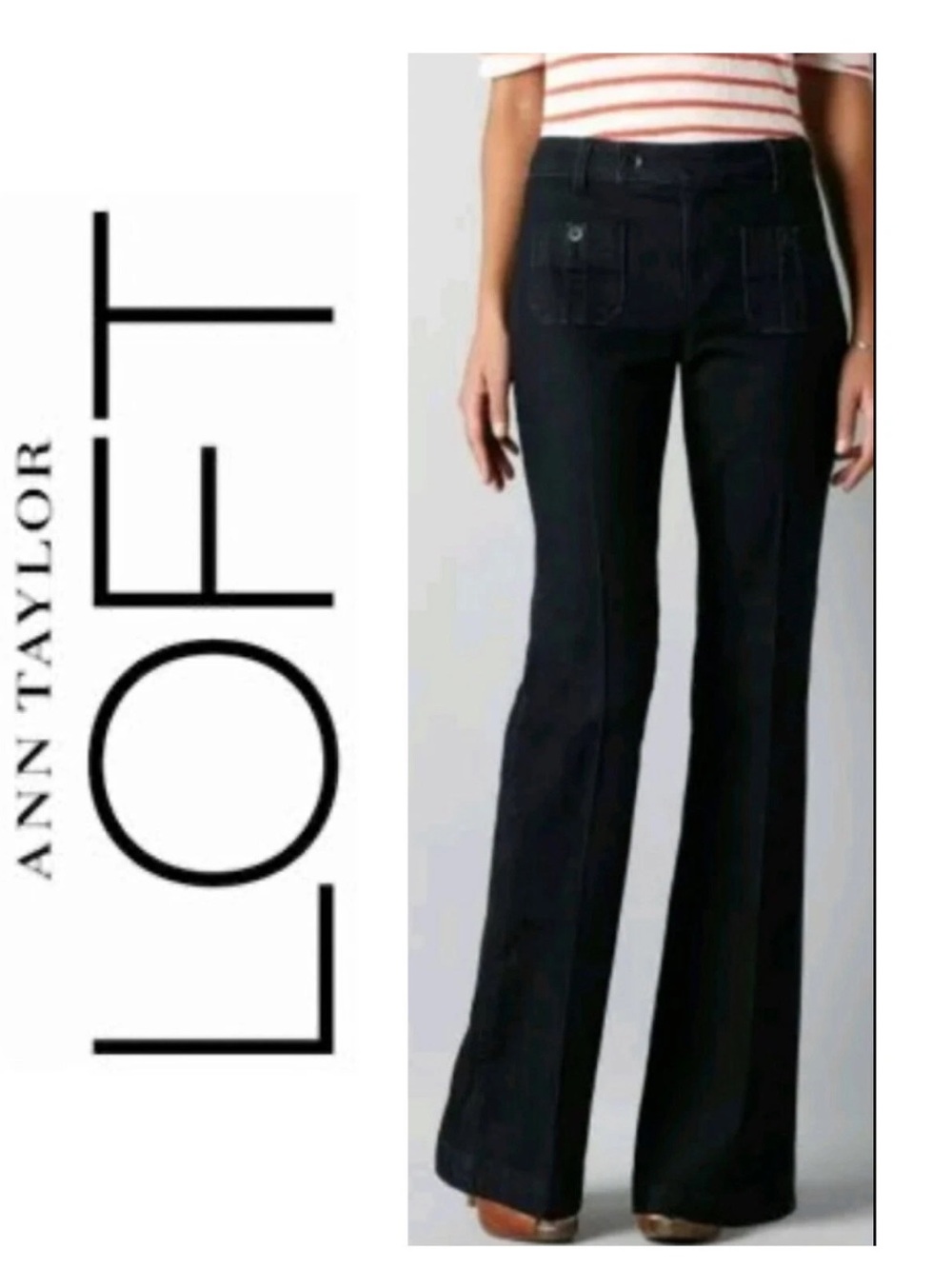 NWT Ann Taylor LOFT Flare Dark Wash Jeans Size 4